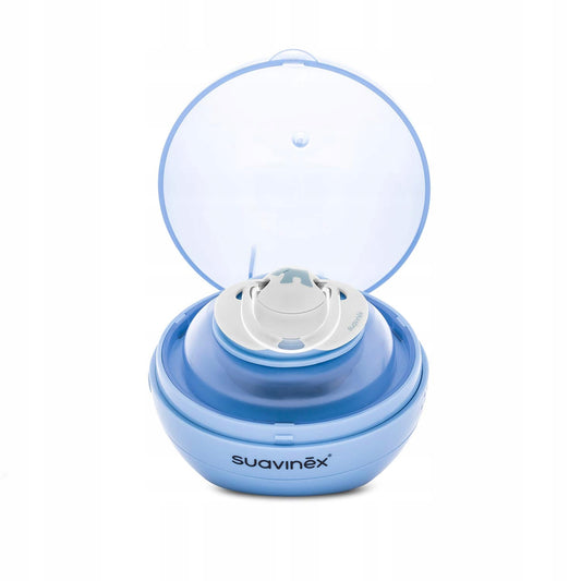 SUAVINEX Duccio STERYLIZATOR smoczków UV 9 cm, niebieski sterylizator smoczka z USB