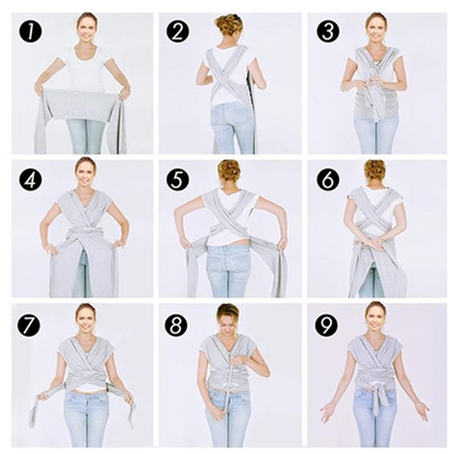écharpe élastique pour porter des bébés jusqu'à 15 kg