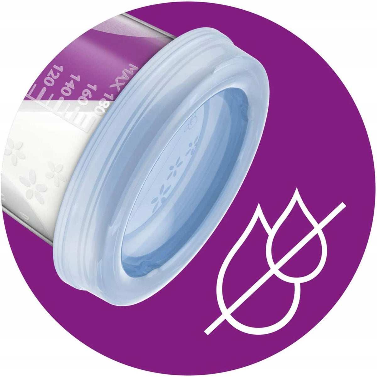 PHILIPS AVENT pojemniki na żywność x5 180ml, szczelny pojemnik BPA free z niebieską pokrywką