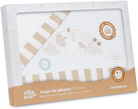 Σετ κλινοσκεπασμάτων INTERBABY 3 τεμαχίων 60x120 / 40x60 / 110x155