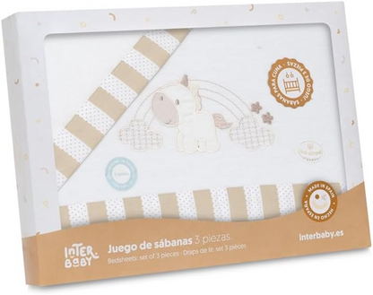 Σετ κλινοσκεπασμάτων INTERBABY 3 τεμαχίων 60x120 / 40x60 / 110x155