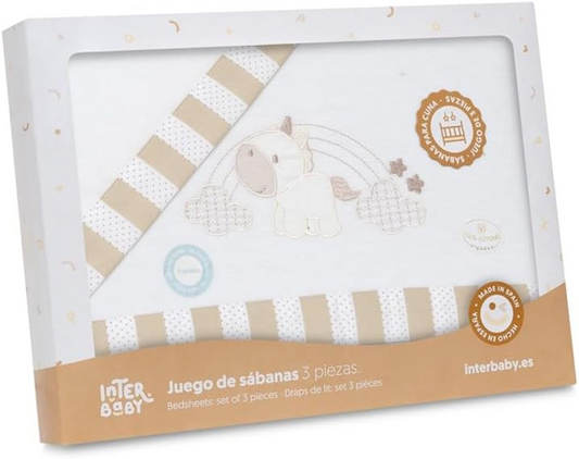 INTERBABY ensemble de literie 3 pièces 60x120 / 40x60 / 110x155