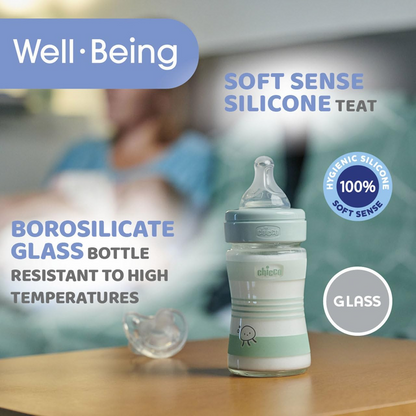 CHICCO biberon Well Being 0m+ 150ml VERRE
