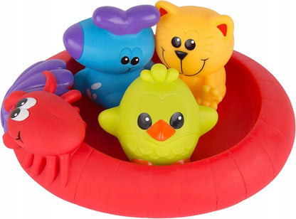 PLAYGRO Splash and Float gumiból készült fürdőjátékok 6 hónapos kortól, 4 darab