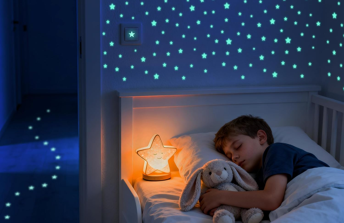 LILIMAUS estrellas autoadhesivas que brillan en la oscuridad, 100 unidades