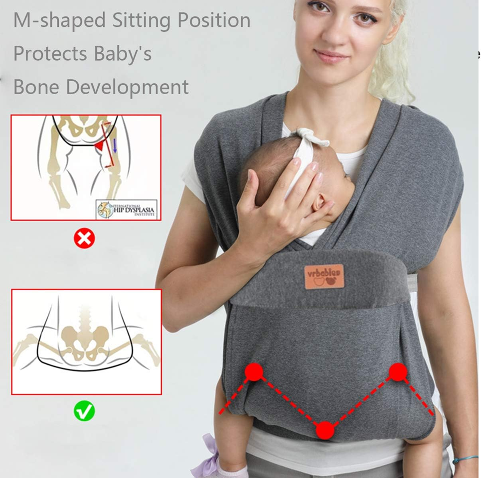 VRBABIES porte-bébé ergonomique souple 3-15kg