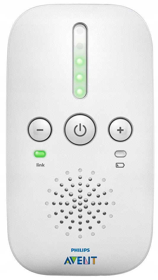 PHILIPS AVENT SCD503 niania elektroniczna DECT, biało-niebieska, z diodami i przyciskami regulacji