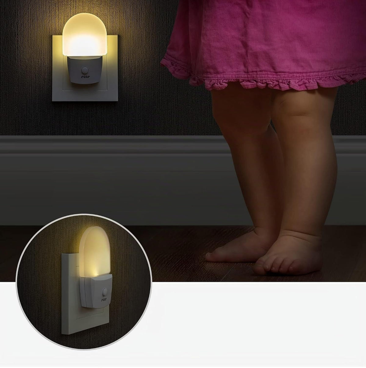 REER NightGuide veilleuse LED à brancher avec interrupteur 6 x 9,5 cm