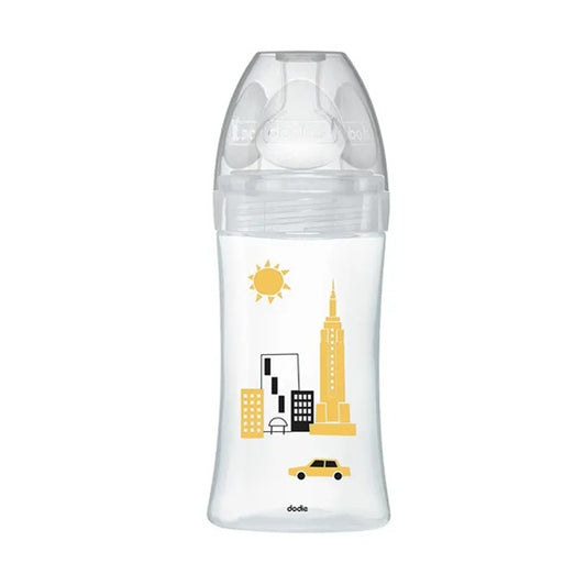 DODIE Sensation+ NEW YORK biberon en verre 270 ml 0-6 m tétine débit moyen 2