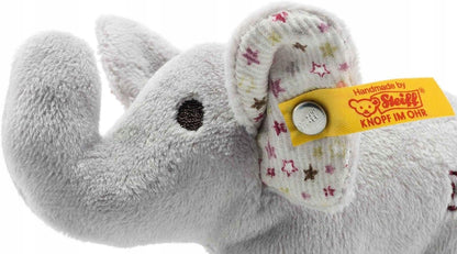 STEIFF mini szeleszcząca grzechotka SŁOŃ 11 cm, szary słonik z miękkim futerkiem i grzechotką dla dziecka 3m+