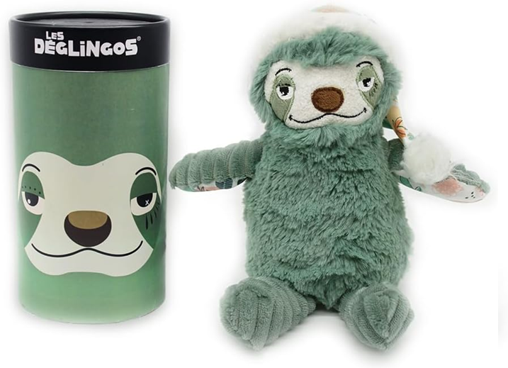 LES DEGLINGOS peluche douce PARESSEUX CHILLOS 22 cm + boîte