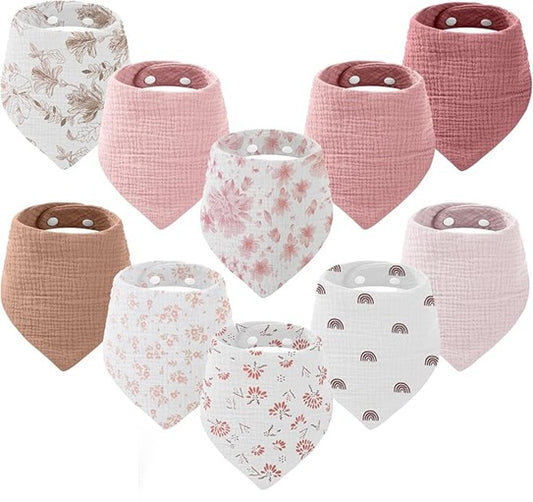 YOOFOSS muślinowe śliniaki bandany x10