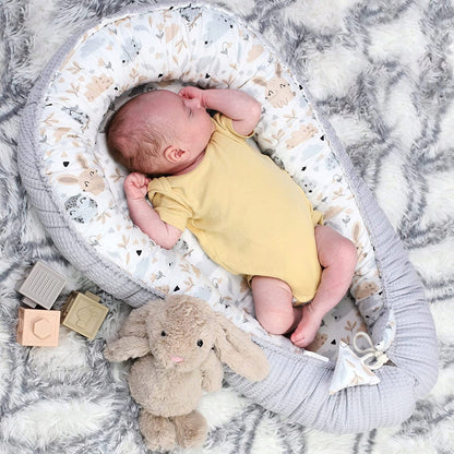 TOTSY BABY kokon niemowlęcy gniazdo 90 x 50, miękki dwustronny kokon dla niemowląt z oddychającej bawełny