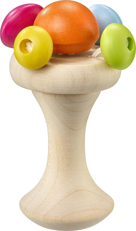 SELECTA Carello poignée en bois avec hochet 5 x 10 cm
