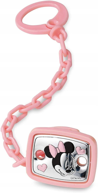 VALENTI DISNEY Minnie estojo para chupeta + corrente revestimento PVD (prata)