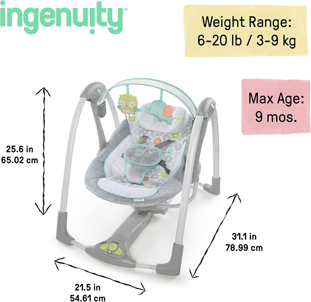 INGENUITY SWING'N GO balancelle balançoire son + mouvement