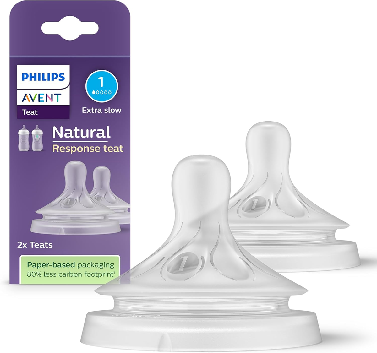 PHILIPS AVENT Natural RESPONSE tétines pour biberons 0mois x2