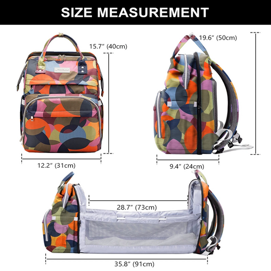 SNDMOR sac à dos pour poussette avec accessoires et lit de voyage