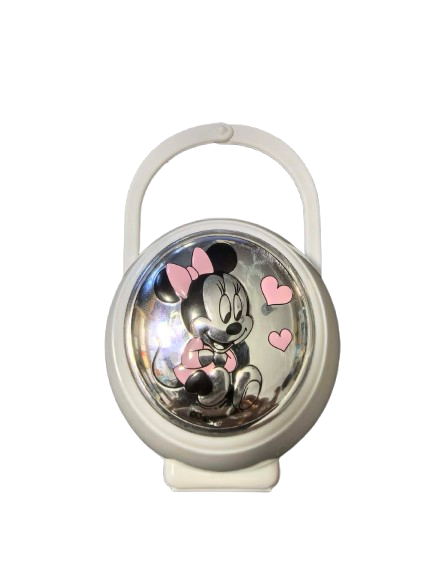 VALENTI DISNEY Minnie etui na smoczek + łańcuszek powłoka PVD (srebro)