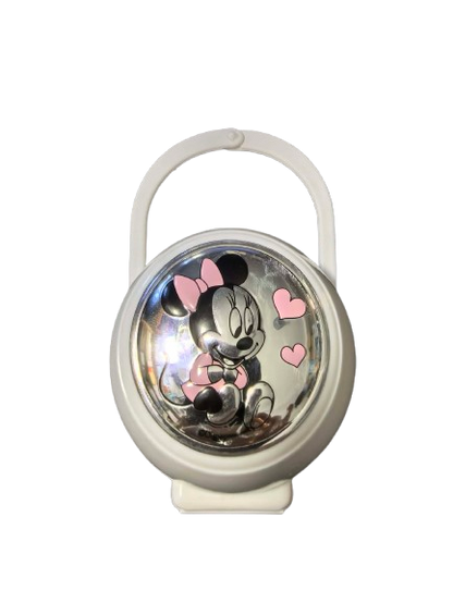 VALENTI DISNEY Minnie etui na smoczek + łańcuszek powłoka PVD (srebro)