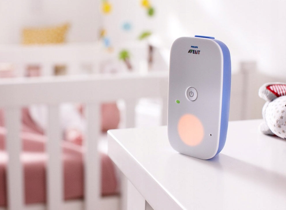 PHILIPS AVENT SCD503 niania elektroniczna DECT, biało-niebieska, dla bezpieczeństwa dziecka