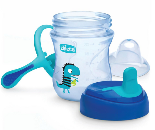 CHICCO Transition Cup tanulópohár kifolyóval és fogantyúkkal 200 ml 4 hónapos kortól+