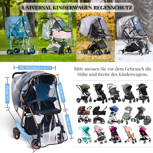 BEMECE housse de pluie universelle pour poussettes avec fenêtre