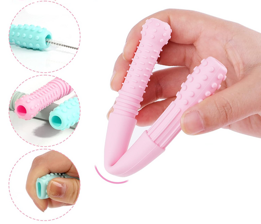 Anneau de dentition en silicone HOPTON x3 + brosse 16,8 cm