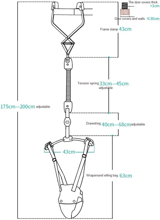 HAHAFISH sauteur de porte 6-24 mois jusqu'à 16 kg