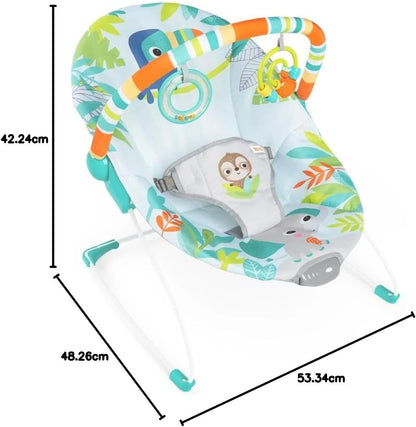 BRIGHT STARTS Rainforest bouncer with vibrations and melodies