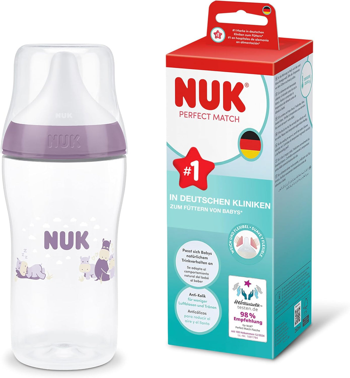 NUK Perfect Match butelka antykolkowa 260 ml 3m+ – zdjęcie produktu 2