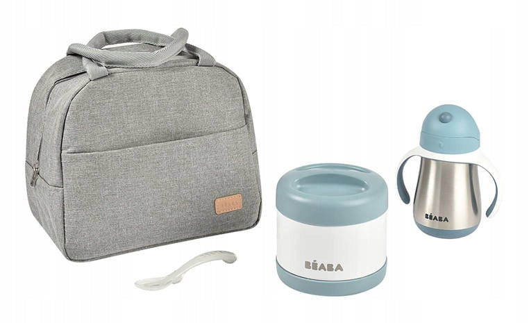 BEABA sac isotherme + thermos gourde cuillère