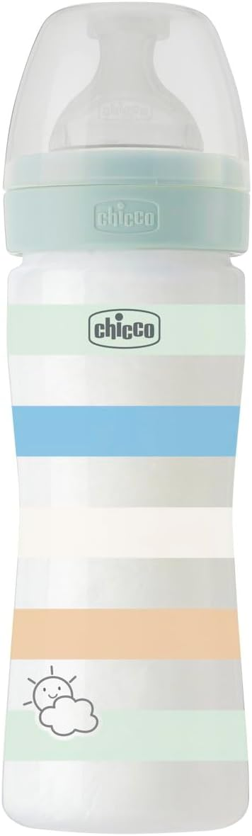 CHICCO Well-Being 250 ml-es cumisüveg, 2 hónapos kortól, közepes átfolyású