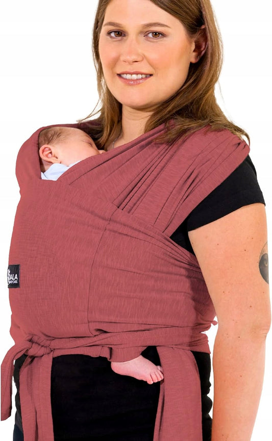KOALA BABYCARE chusta do noszenia dziecka 2w1, czerwone nosidełko dla noworodka 0m+