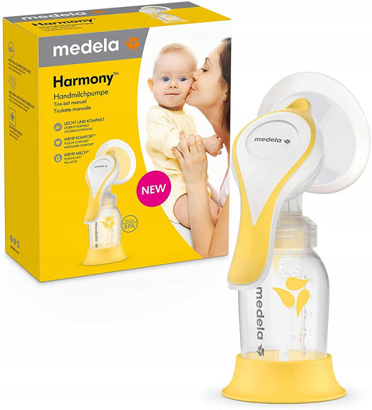 MEDELA Harmony Flex laktator ręczny 2fazowy, żółty, kompaktowy laktator bez BPA z technologią 2-Phase Expression