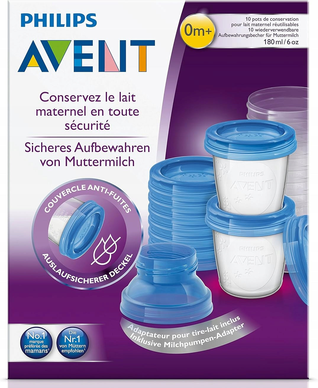 PHILIPS AVENT pojemniki na żywność x10 +adaptery – zdjęcie produktu 3