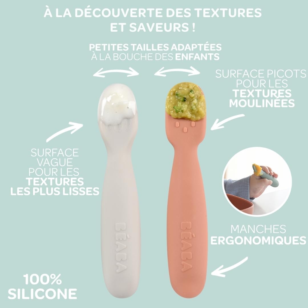 BEABA cuillère en silicone x2 4 mois+ O