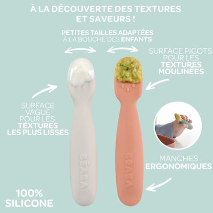 BEABA cuillère en silicone x2 4 mois+ O