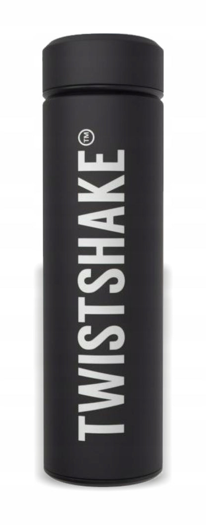 TWISTSHAKE HOT OR COLD termos ze stali nierdzewnej 420 ml, czarny, izolowany termos na napoje
