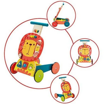 LABEBE chariot de marche en bois LION 34 x 30,5 x 44,5 cm 1-3 ans
