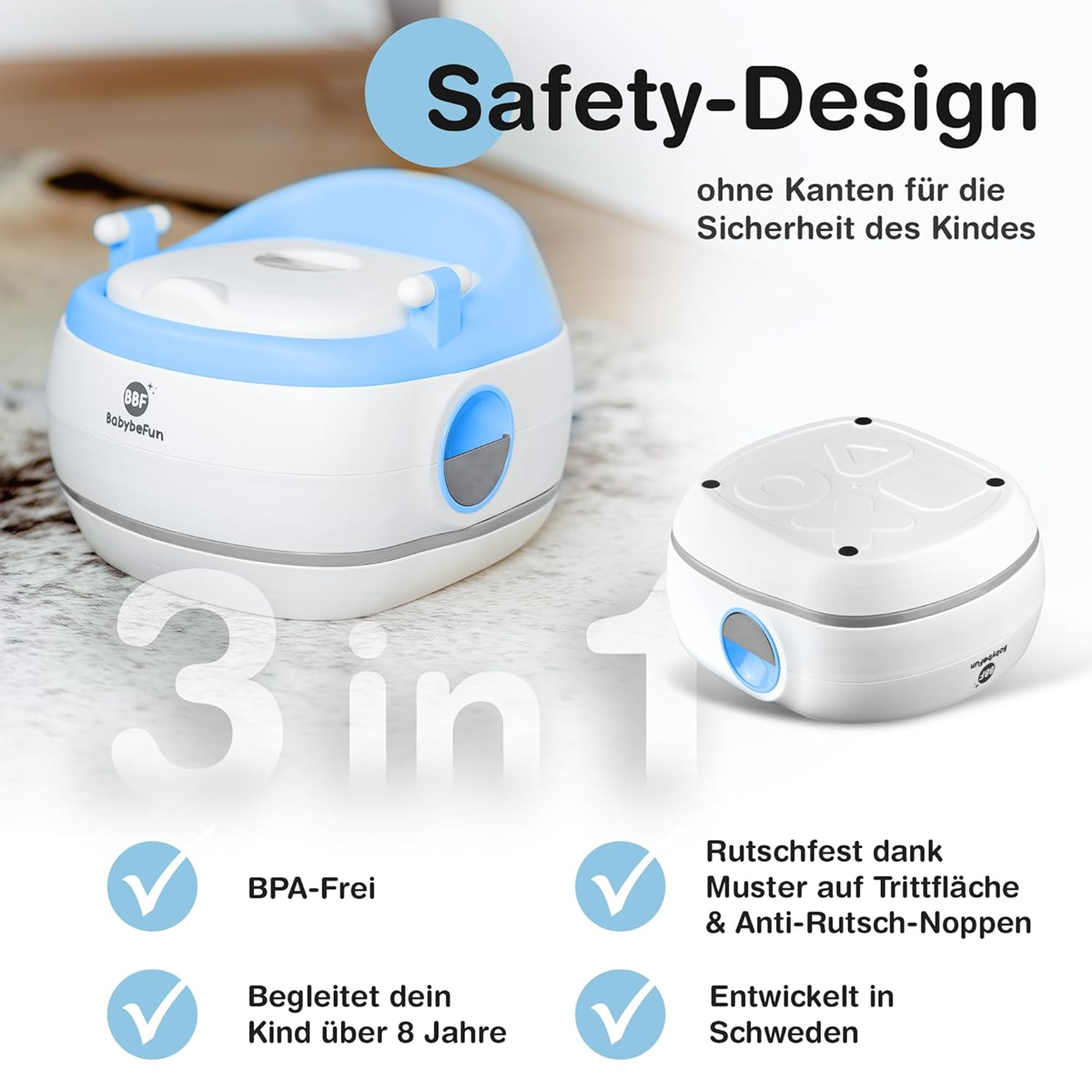 BABYBEFUN 3en1 pot réducteur marchepied