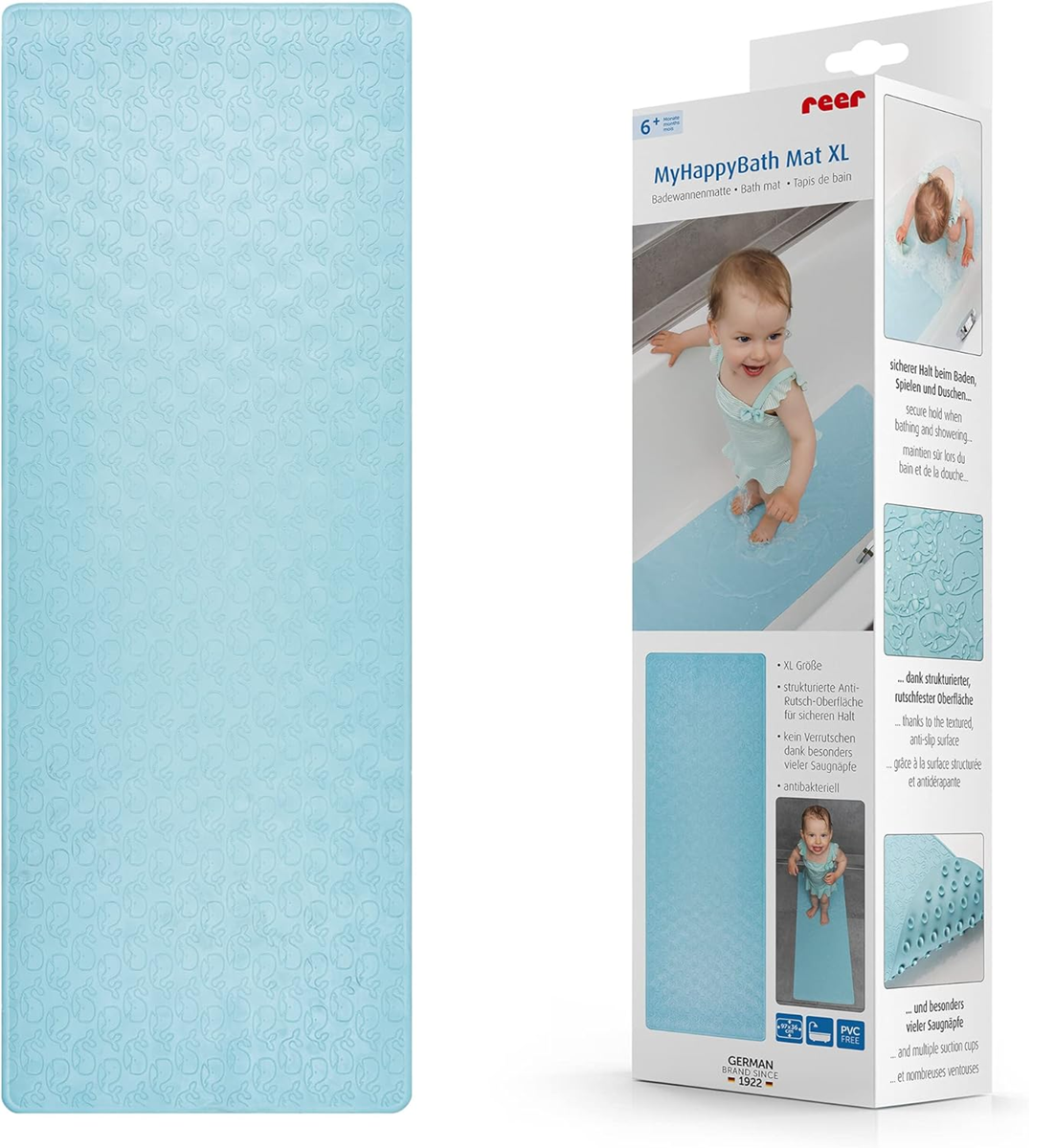 REER MyHappyBath XXL tapis antidérapant pour baignoire et douche 36x97 cm