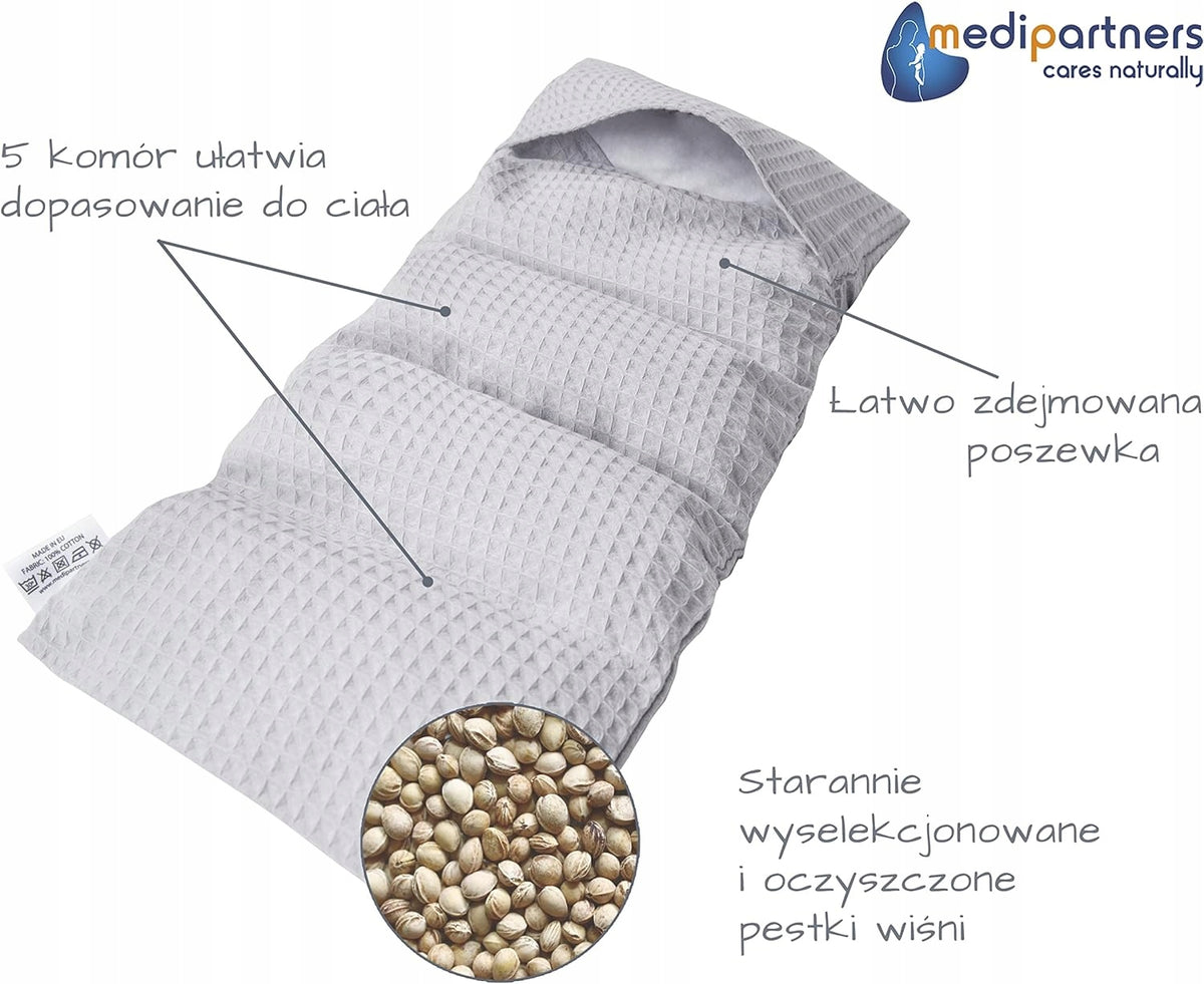 MEDIPARTNERS termofor z pestkami wiśni DUŻY 800g 60x20 cm MINKY