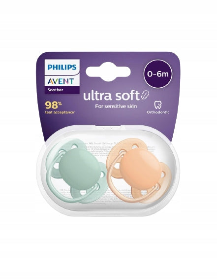 PHILIPS AVENT Ultra Soft smoczki x 2 0-6msc