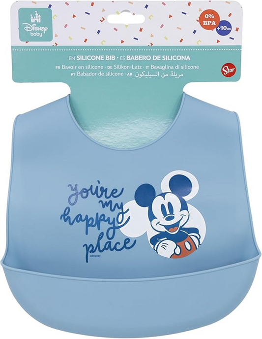 STOR bavoir en silicone avec poche MICKEY MOUSE