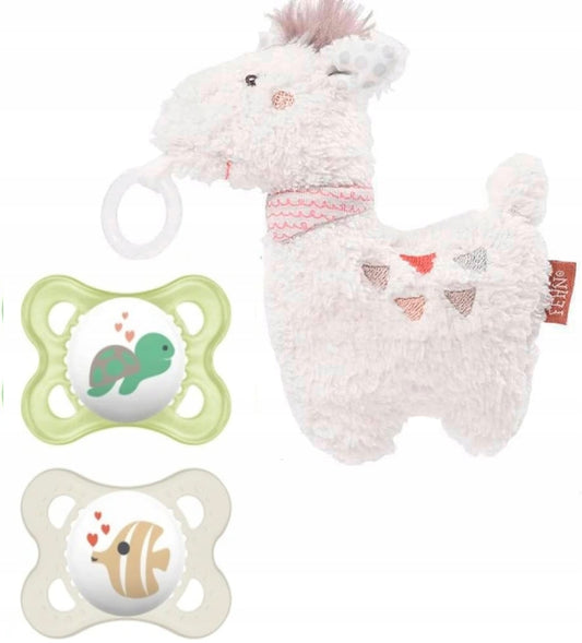 MAM ORIGINAL smoczek uspokajający x2 0-6msc + FEHN maskotka z uchwytem