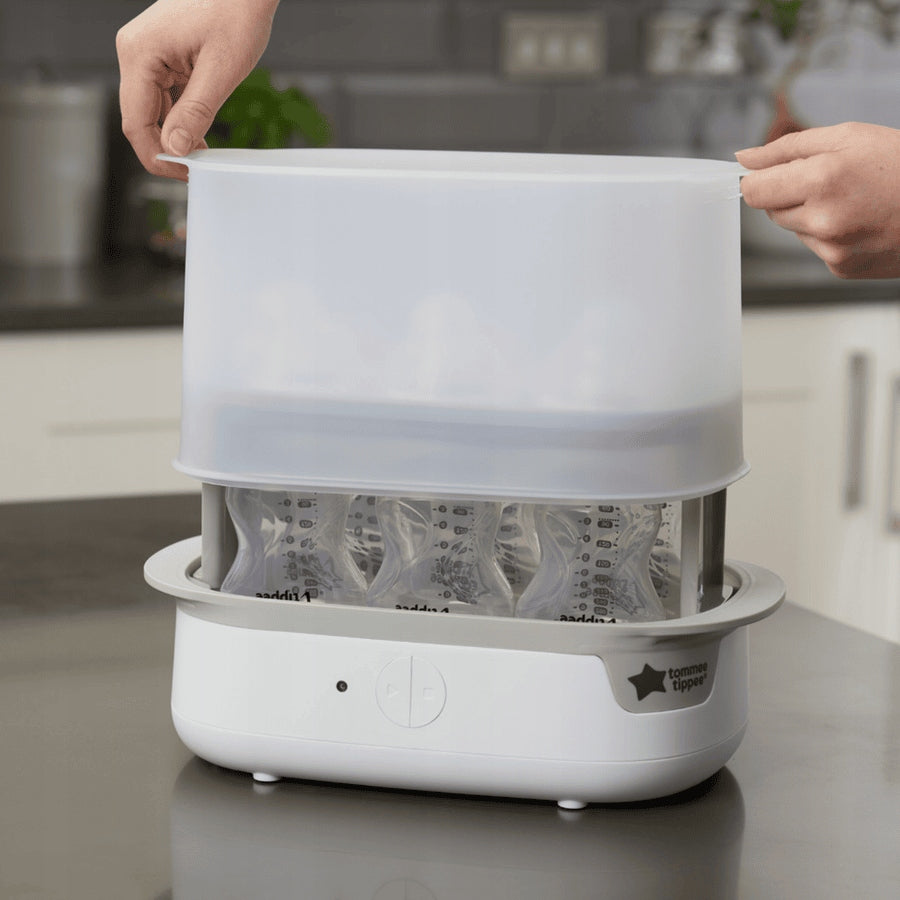 TOMMEE TIPPEE elektryczny sterylizator parowy do 6 butelek, do sterylizacji i suszenia, bez chemikaliów