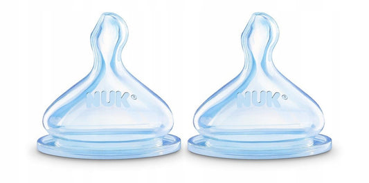 NUK Serenity+ smoczki do butelki 0-6m, silikonowe smoczki 2 szt., antykolkowe i BPA/BPS free