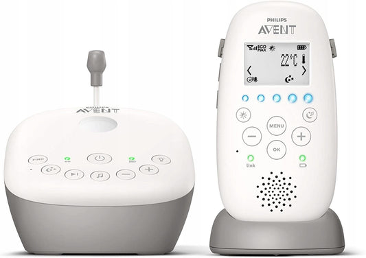 PHILIPS AVENT SCD733/26 niania elektroniczna + projektor, cyfrowa niania z podstawą ładującą, biały zestaw