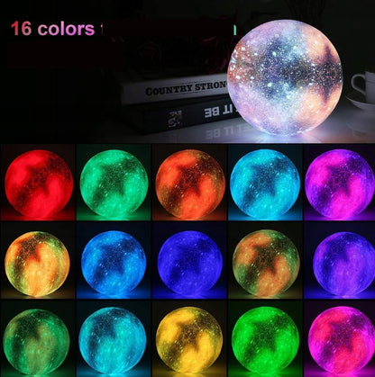 BAKTH Galaxy veilleuse lune 16 couleurs + télécommande et support LUNE